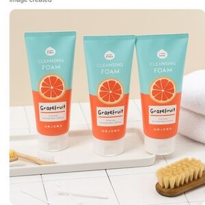 Orjena Cleansing Foam Grapefruit Face Wash – Set of 3 Tubes K-Beauty New Sealed